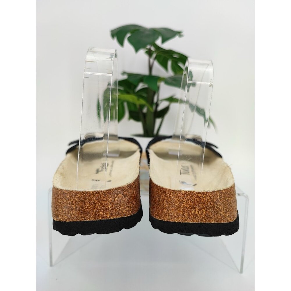 Tula by Birkenstock Women's Madrid Black Leather Slide Sandals Size 7.5 US - Picture 4 of 8